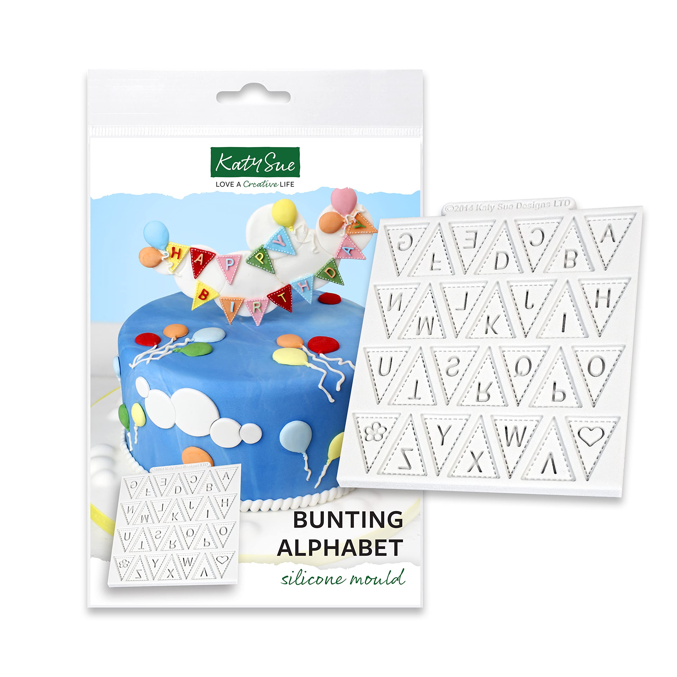 Katy Sue Bunting Alphabet Silicone Mould for Cake Decorating & Crafts