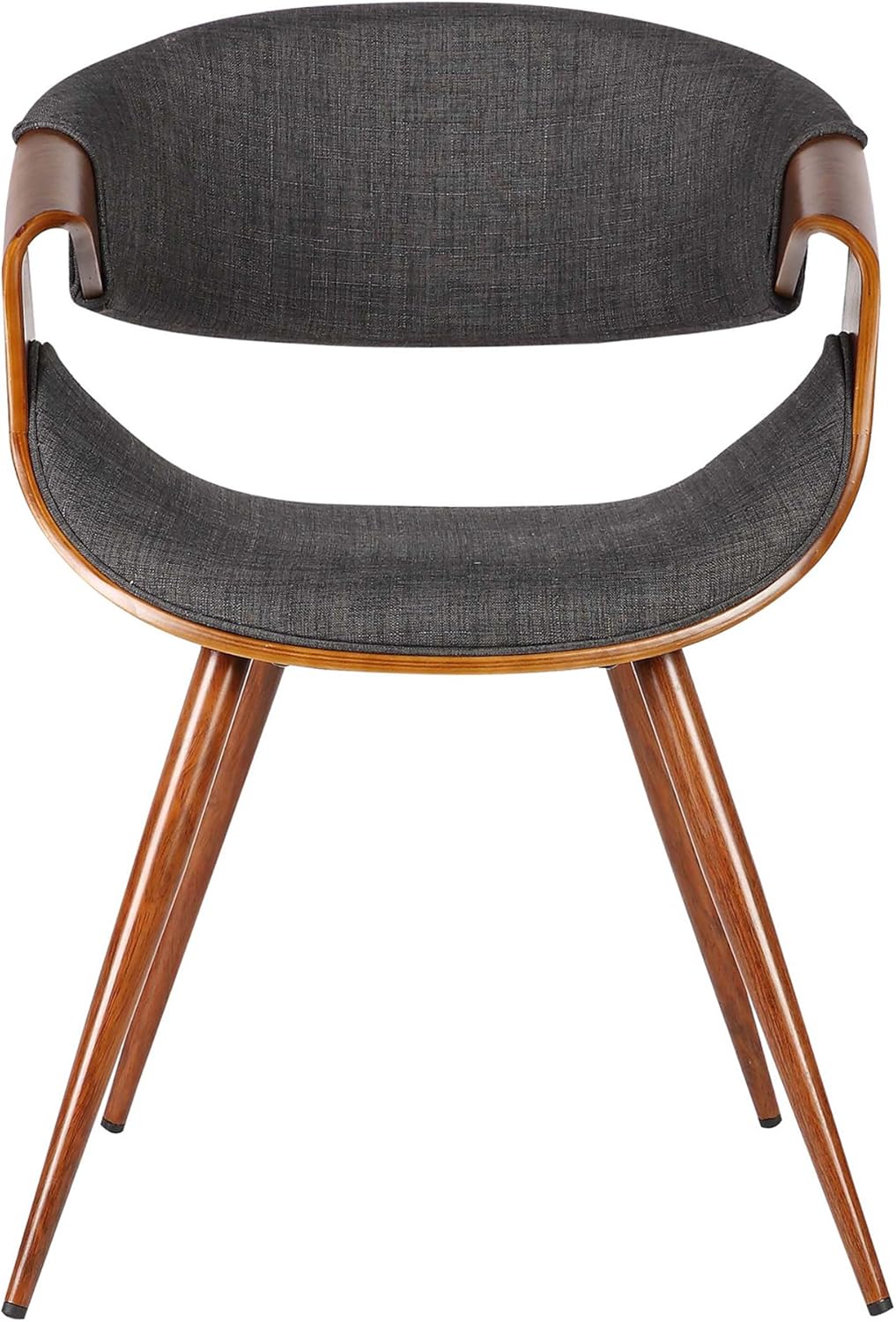 Armen Living Butterfly Dining Chair in Charcoal Fabric and Walnut Wood Finish - Chairs