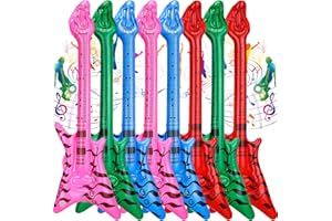 Supervitae Pcs 4 Colors Inflatable Guitar 23.6'' Rock Star Guitar Set Blow up Guitar Rock and Roll Party Decorations for 80s 90s Themed Halloween Carnival Birthday Party Supplies Prop