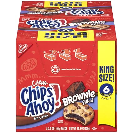Nabisco chips ahoy!, brownie filled chewy Soft King size cookies (044000036553)