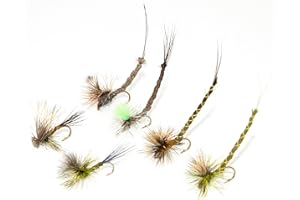Outdoor Planet Top Producing Fly Fishing Flies Assortment | Dry, Wet, Nymphs, Streamers, Wooly Buggers, Hopper, Caddis | Trout, Steelhead, Bass Fishing Lure Set