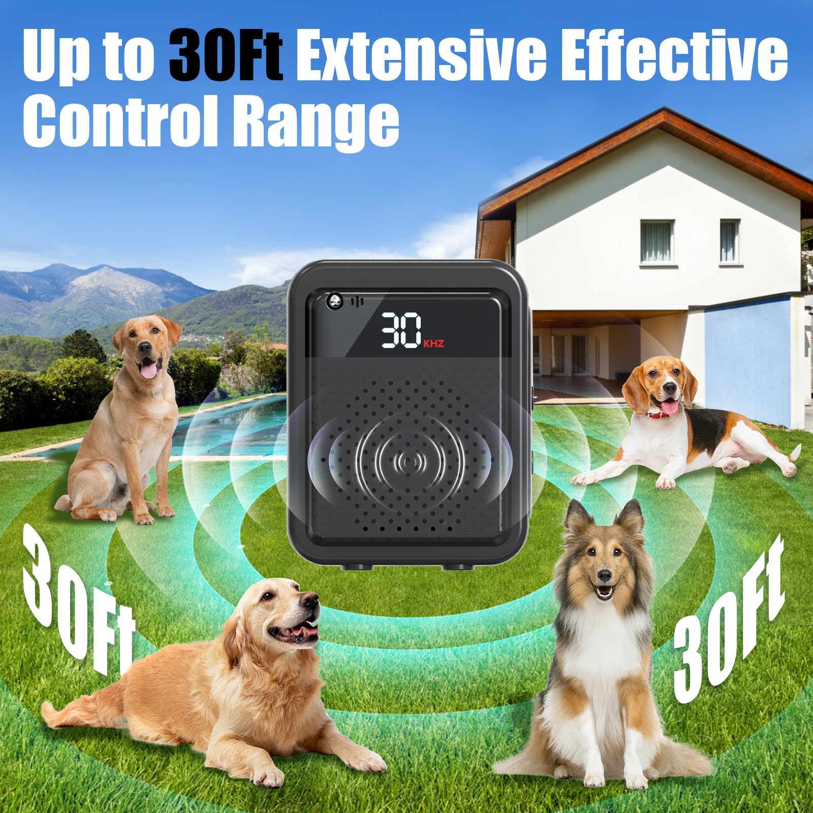 Photo 1 of *Major Damaged*
Qidejoy Anti Barking Device for Dogs – 3 Adjustable Frequency (10-30kHz), 30 Ft Range, Rechargeable, Auto Bark Detection Black
