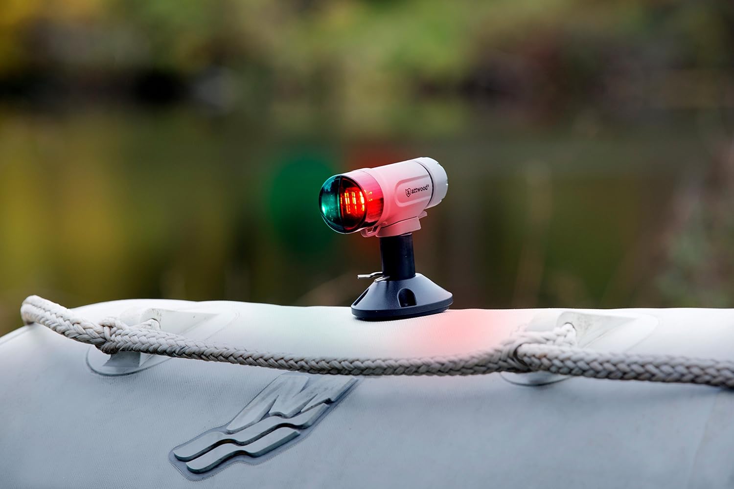 attwood 14192-7 Water-Resistant Deck Mount LED Navigation Light Kit, Marine Gray Finish