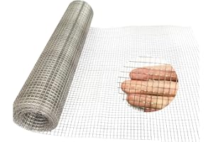 LOVEERCT 304 Sturdy Stainless Steel Mesh 15.8in X 10ft, 1/4 inch Mesh Wire Mesh Roll, 23 Gauge Hardware Cloth Never Rust, Hard&Heat Resisting, Easy to Cut, for Attic Vent, Crafting and More DIY Projects