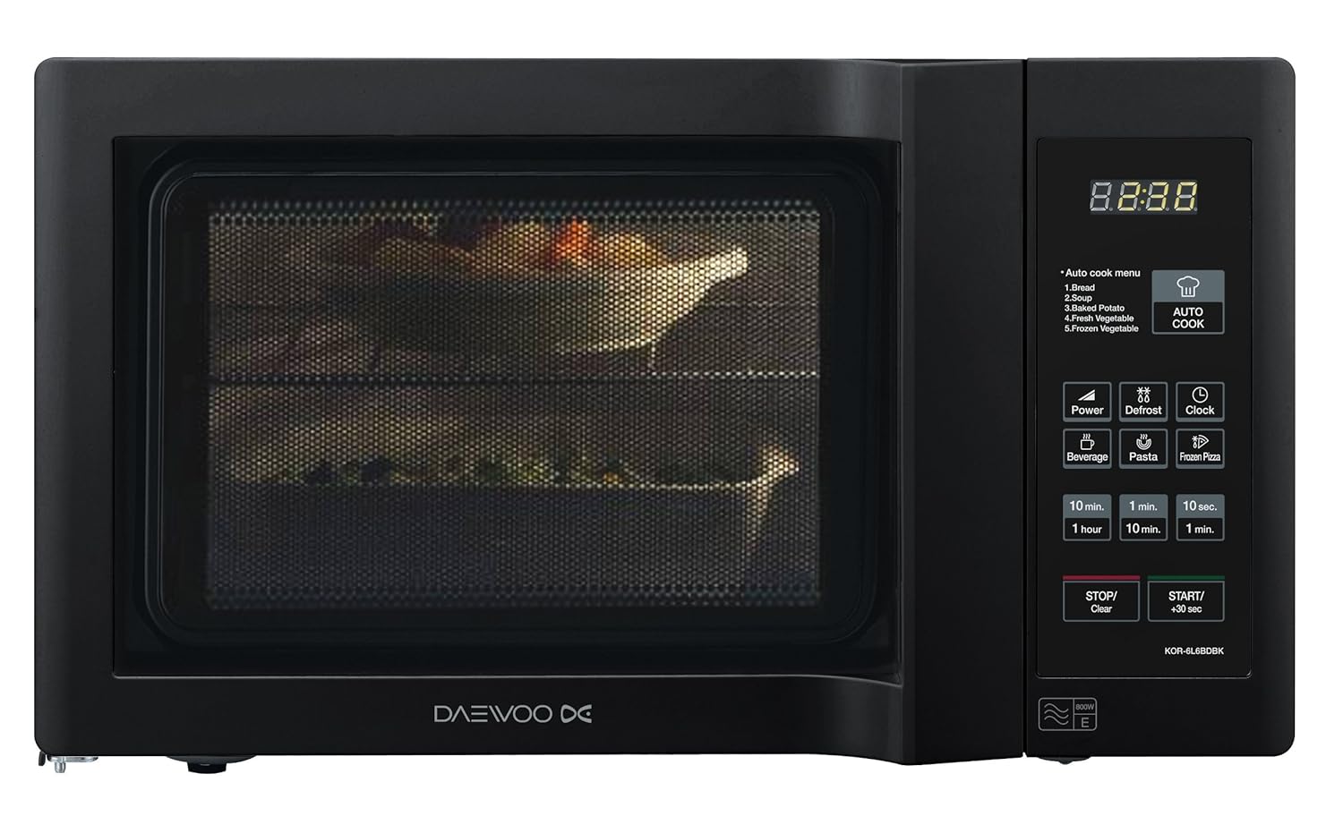 Daewoo KOR6L6BDBK 20Lt 800w DuoPlate Digital Microwave, Black Amazon