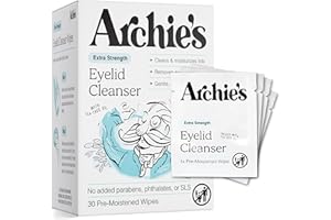 Archie's Remedies Eyelid Wipes and Lid Scrub - 30 Pre-Moistened Wipes - Australian Tea Tree Oil, Paraben-Free, SLS-Free, Phthalate-Free, Ideal for Sensitive Skin and Daily Eye Care