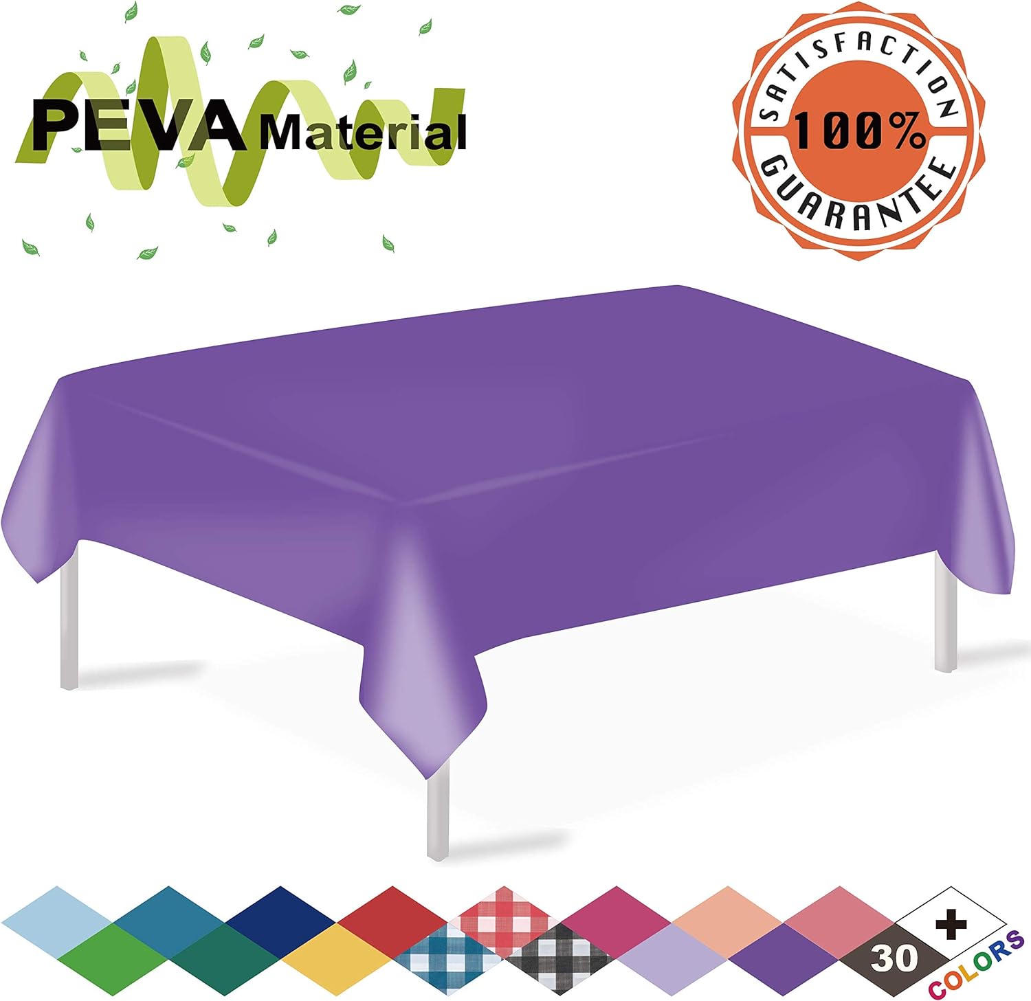 Purple Plastic Tablecloths 3 Pack Disposable Table Covers