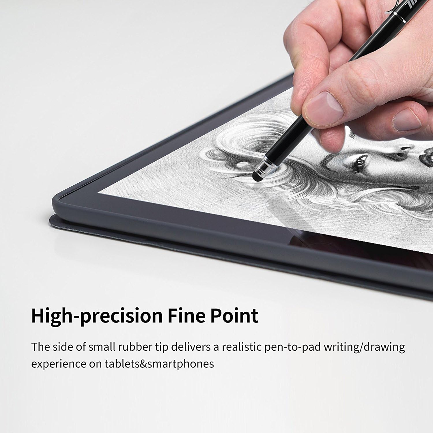 METRO Universal Capacitive 2-in-1 Touch Screen Stylus Pen with 20 Pcs Replacement Rubber Tips,Compatible with iPad,iPhone,ipad Pro,Galaxy,Smart Phone and Other Touch Screen Devices,Black - Image 4