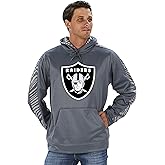 Officially Licensed Zubaz Men's NFL NFL Men's Pullover Hoodie, Gray, Oakland Raiders, Size Medium