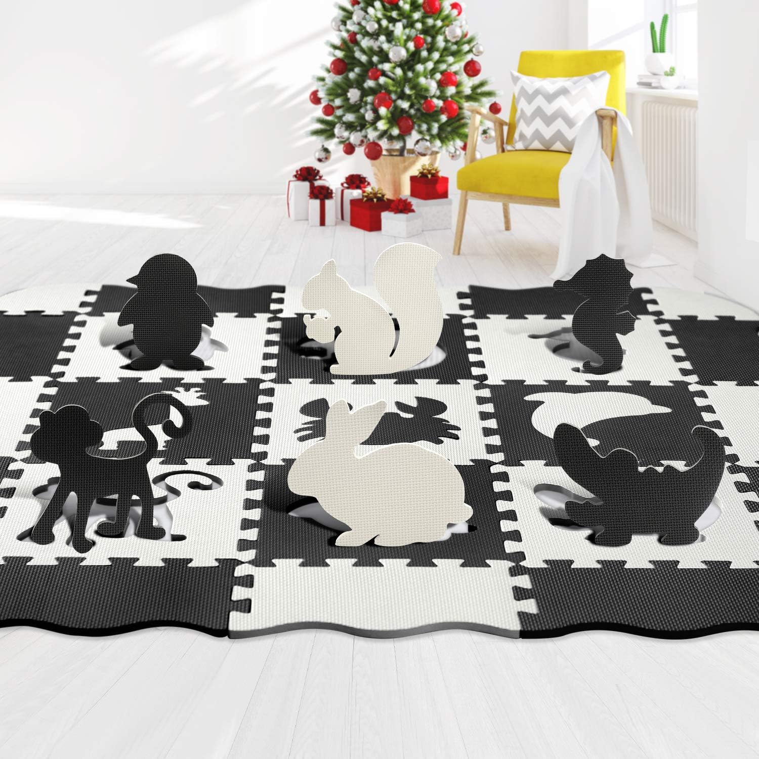 Baby Play Mat Floor Mat Foam Puzzle Playmat Interlocking Floor Tiles Crawling Mat for Kids, Toddlers and Infants: Toys & Games