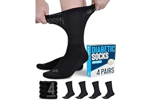 Doctor's Select Diabetic Socks - 4 Pairs Neuropathy Socks for Men & Women
