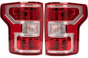MIKAFEX Brake Tail Light Rear Lamp Compatible With Ford F150 F-150 2018 2019 2020 Driver and Passenger Side Halogen Type OE-Style with Bulbs and Harness NON LED, NON Blind Spot Replace#JL3Z13405H