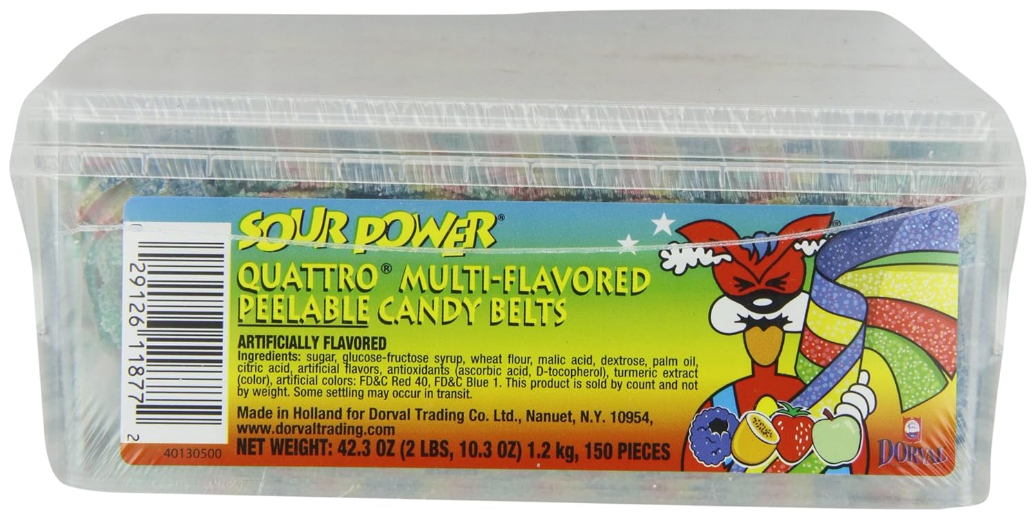 Sour Power Sour Power Quattro, 150-Count, 42.3 Ounce : Sour Flavored Candies : Grocery & Gourmet Food
