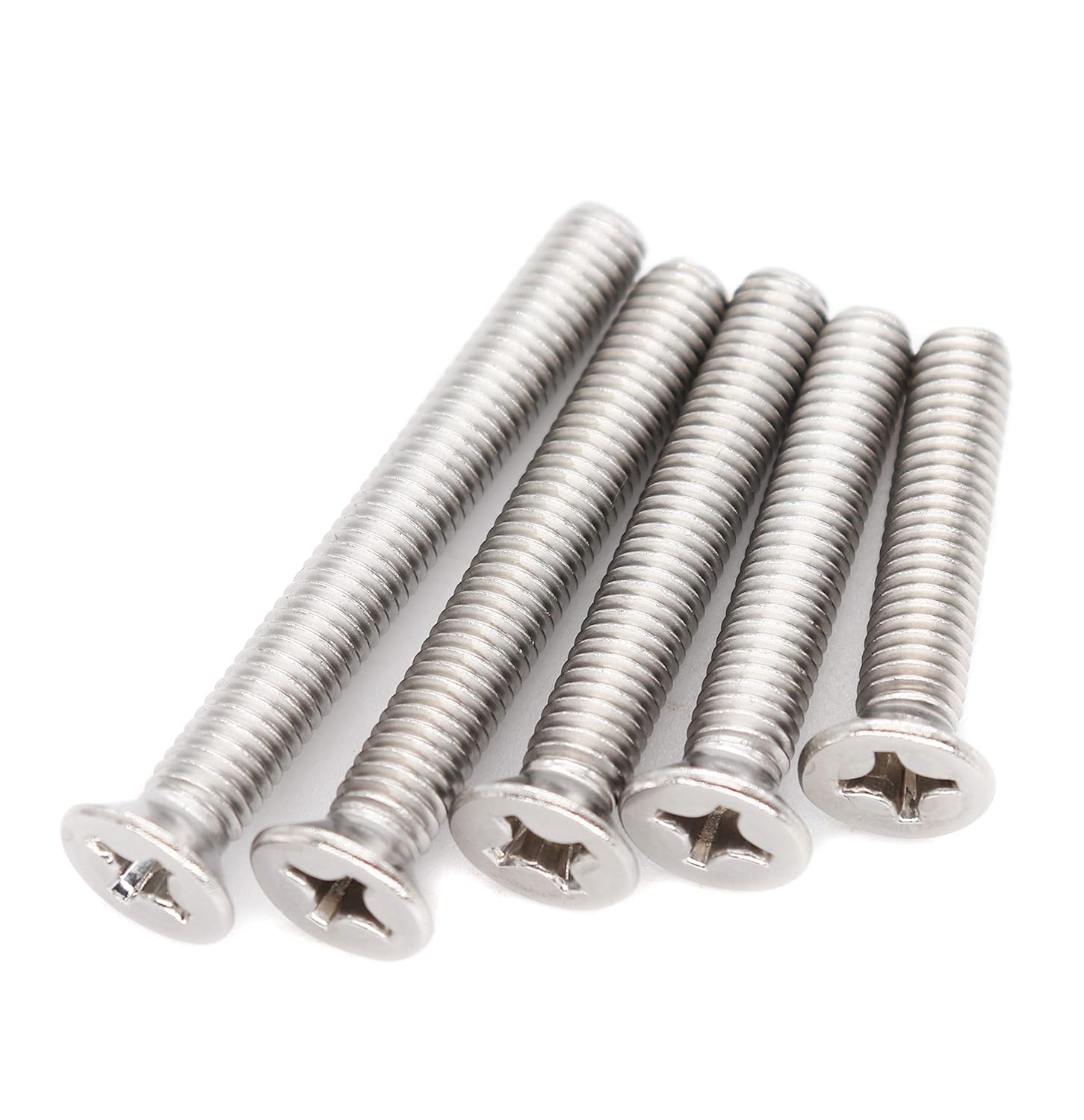 binifiMux 50pcs Flat Head Phillips M6 Machine Screws Assortment Kit, 304 Stainless Steel