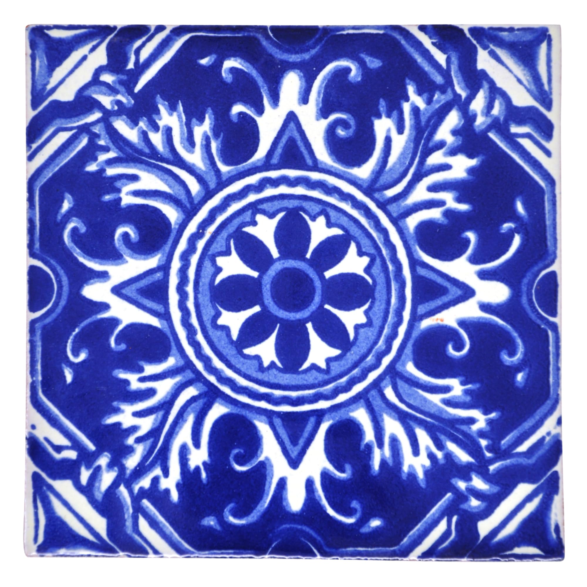 Tumia LAC Handmade Mexican Talavera Tile - Authentic Style Dino Ceramic Tiles for Crafts, Backsplashes and Home Improvement- 10 Pack