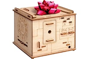 ESC WELT Space Box - Birch Wood Puzzle Box - 3D Puzzle for Adults - Advanced Wooden Brain Teaser - Puzzle Box for Birthday Party and Family Night - Wooden Puzzle Box