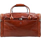 Leather Duffel Bag Weekend Bag Gym Large Travel Bag - Time Resistance