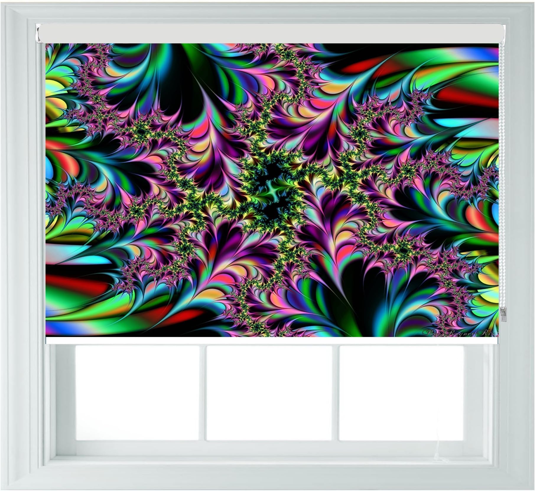 Psychedelic Roller Blind Trippy Style Various Sizes Black Out Roller Blinds for Bedrooms Bathrooms Kitchens and Caravans Blind AOA® (psychedelic 2ft/61cm)