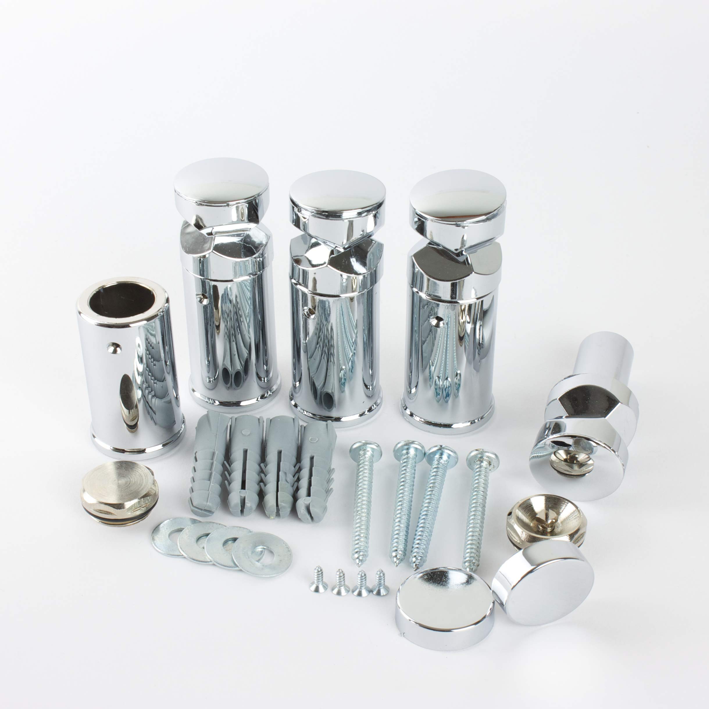 Companyblue Brackets for Heated Towel Rail Radiators With Plugs and Chrome Cover Caps