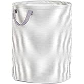 鶹 Basics Large Round Laundry Hamper Storage Basket with Handles, Striped