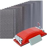VRKET Wet &amp; Dry Sandpaper Set, 42 Sheets of 120 to 3000 grit Sand Paper | Comes with Sanding Block Sander,for Wood Furniture Finishing Metal Automotive Sanding Polishing