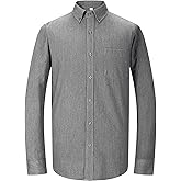 MGWDT Men's Dress Shirts Long Sleeve Oxford Button Down Shirt Classic-Fit Cotton Blouse Wrinkle Resistant