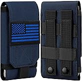 IronSeals Tactical Molle Phone Cover Case, Heavy Duty Loop Belt Holster Pouch with Flag Patch for iPhone 17 Pro Max/Air/17 Pro/17/16 Pro Max/15 Pro Max/14 Pro Max/13 Pro Max, for Galaxy S24 Ultra