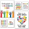 Hadley Designs Diversity Posters for Classroom – 6 Kindness Posters for Classroom Decor, Multicultural, Inclusive Wall Art for Teachers & Workplace, 11x14 Colorful Diversity Decor