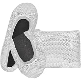 ccafgho Women's Foldable Ballet Flats PU Leather Bow Design Pointed Toe Fashion Versatile Fit for Wedding, Office, Travel