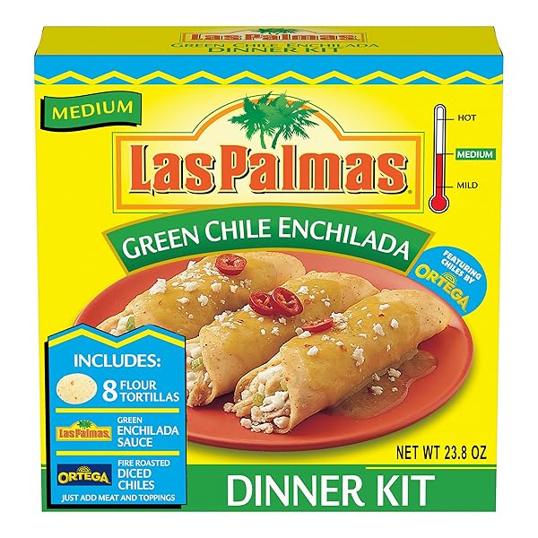 LAS PALMAS MEDIUM GREEN CHILE ENCHILADA DINNER KIT,...