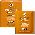 Purity Coffee BALANCE 2/3 Decaf Medium Roast Coffee Single-Serve Packets (5ct Sachets) - Specialty-Grade Mountain Water Processed Decaf + Regular Arabica Blend- USDA Certified Organic Decaffeinated - Third Party Tested for Mold, Mycotoxins, Pesticide Residue