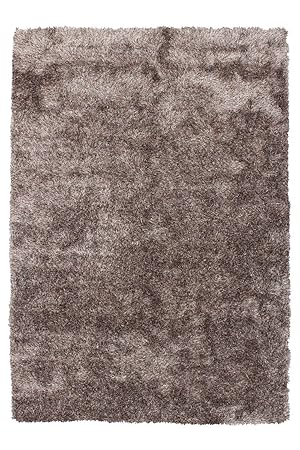Arte Espina Shaggy Hochflor Teppich Uni Wohnzimmer Teppiche Beige Taupe Grau