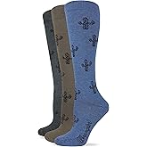Wrangler Ladies Cotton Blend Cactus Pattern Knee High Boot Socks 3 Pair Pack