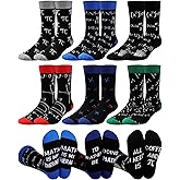 Eurzom 6 Pairs Funny Math Science Socks for Men Novelty Pi Day Socks Teacher Gift for Mathematicians Chemist Scientists