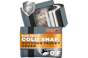 REDFORD SUPPLY CO. 2 Pack Cold Snap Outdoor Faucet Covers for Winter Freeze Protection - Outdoor Faucet Cover Socks for Freeze Protection, Winter Spigot Cover, Outdoor Faucet Covers Hose Bib (6.5"W x 8.5"H, Gray)