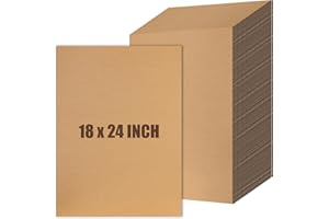 Feifeiya 30 Pack Corrugated Cardboard Sheets 24 x 18 Inch Large Flat Cardboard Sheets Packaging Inserts Flat Square Inserts for Shipping Packing Mailing Crafts