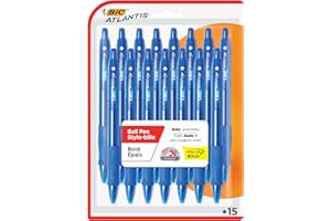 BIC Glide Bold Ultra-Smooth Retractable Ballpoint Pen with 1.6 mm Point, 15-Count in Blue Ink