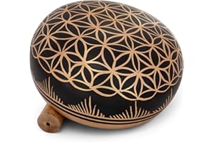 Telsha 6 inch Flower of Life Design Singing Bowl with Mallet and Cushion. Tibetan Sound Bowls for Energy Healing, Mindfulness, Grounding, Zen, Meditation, Feng Shui