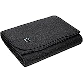 Arcturus Tahoe Wool Bed Blanket | Soft, Breathable Wool Blanket for Year-Round Comfort - Queen Size (90"x 96") | Thick & Washable (Charcoal Gray)