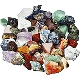 SUNYIK Natural Raw Stones Rough Rock Crystals for Tumbling,Cabbing,Assorted Stones,1pound(about 460 gram)