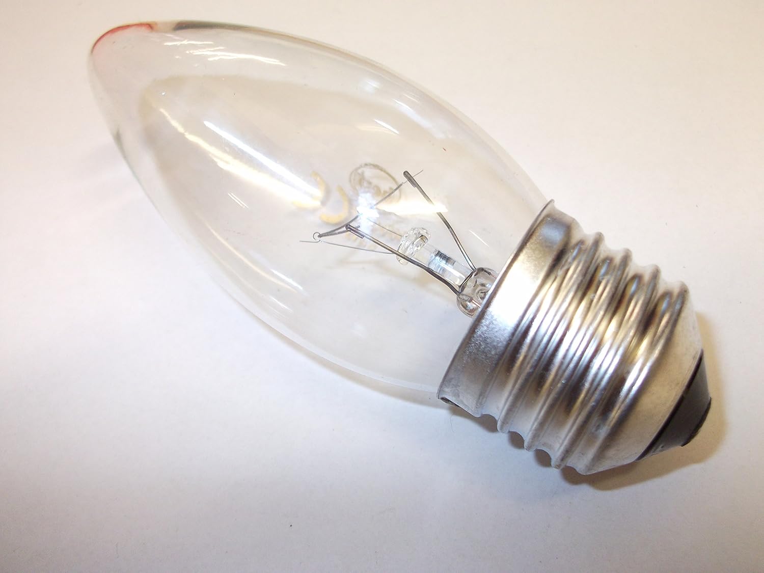 4 x Candlelight Bulbs C35 Candle 40w 240v E27/ES Edison Screw Clear