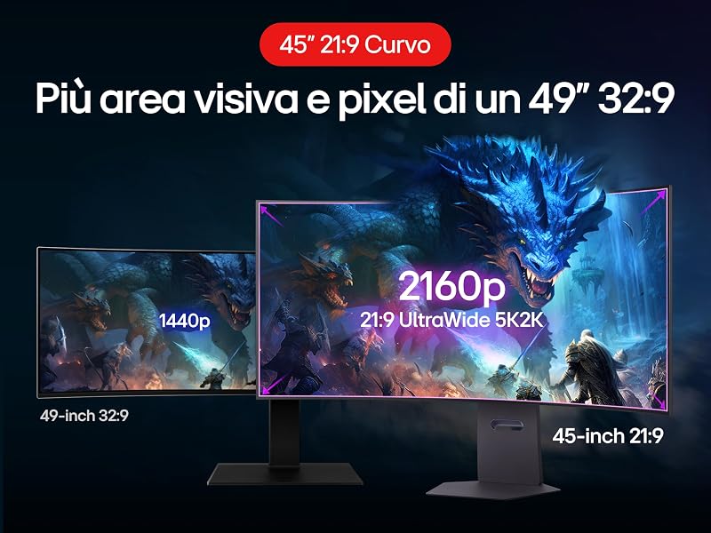 UltraGear 45GX950A Monitor Gaming OLED 45" 5K2K 21:9 Curvo