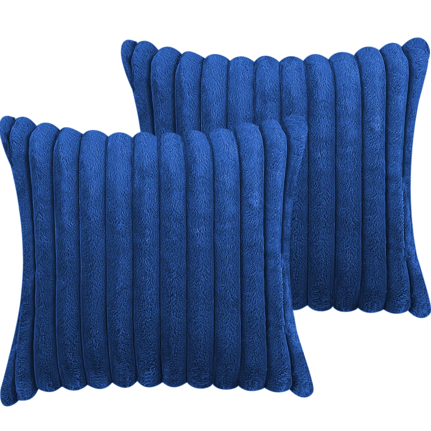 Photo 1 of 24x24 Pillow Covers, Decorative Faux Fur Throw Pillow Covers for Couch, Sofa Soft Fluffy Pillow Cover with Velvet Back for Living Room, Neutral Home Décor Accent for Bed - Blue