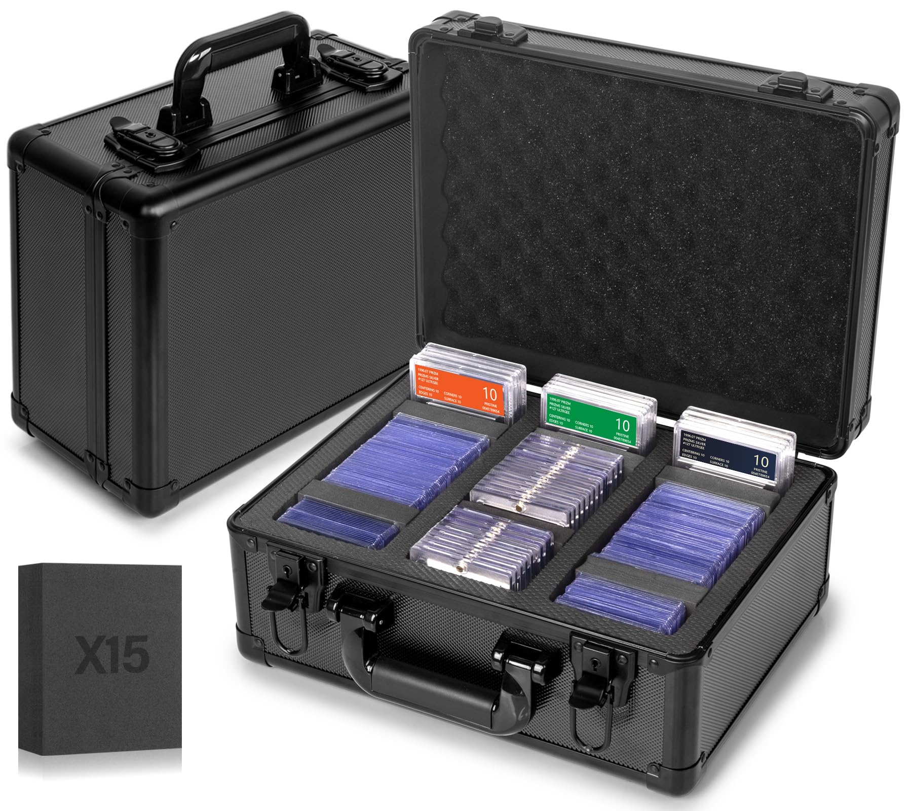 Photo 1 of MIXPOET Graded Card Storage Box, Top Loaders Storage Case, Sports Trading Card Box, Cards Slab Case PSA MTG CSG BGS SGC Magnetic Holder, Waterproof Carrying Collector Storage Boxes