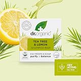 Dr Organic Tea Tree & Lemon Shampoo Bar 75g Clarifying Oily Scalp Plastic Free view 5
