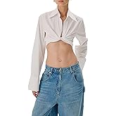 Ronny Kobo Womens Palmer Cotton Poplin Crop Top