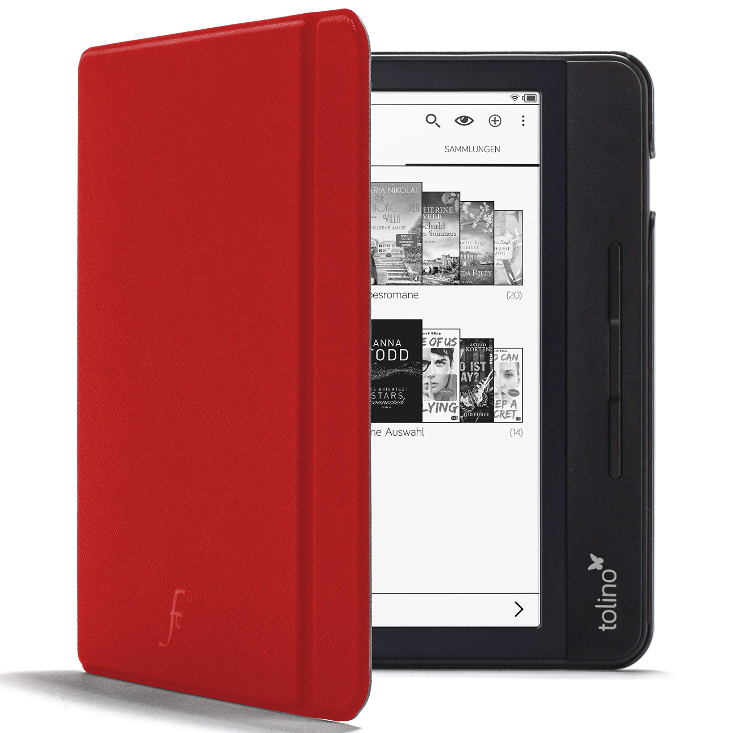 FOREFRONT CASES Cover for Tolino Vision 5 - Lightweight Tolino Vision 5 Case - Red - Thin, Protective Tolino Vision 5 Cover with Auto Sleep Wake, Shell Design