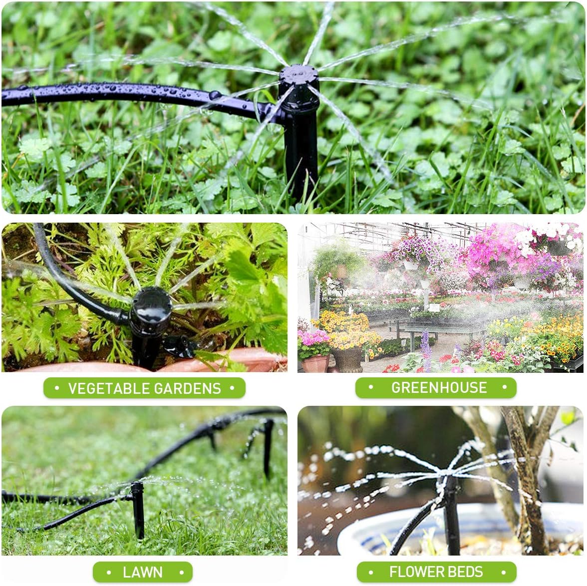 HIRALIY 50ft Drip Irrigation Kit Plant Watering System 8x5mm Blank Distribution Tubing DIY Automatic Irrigation Equipment Set for Garden Greenhouse Flower Bed Patio Lawn : Garden & Outdoor
