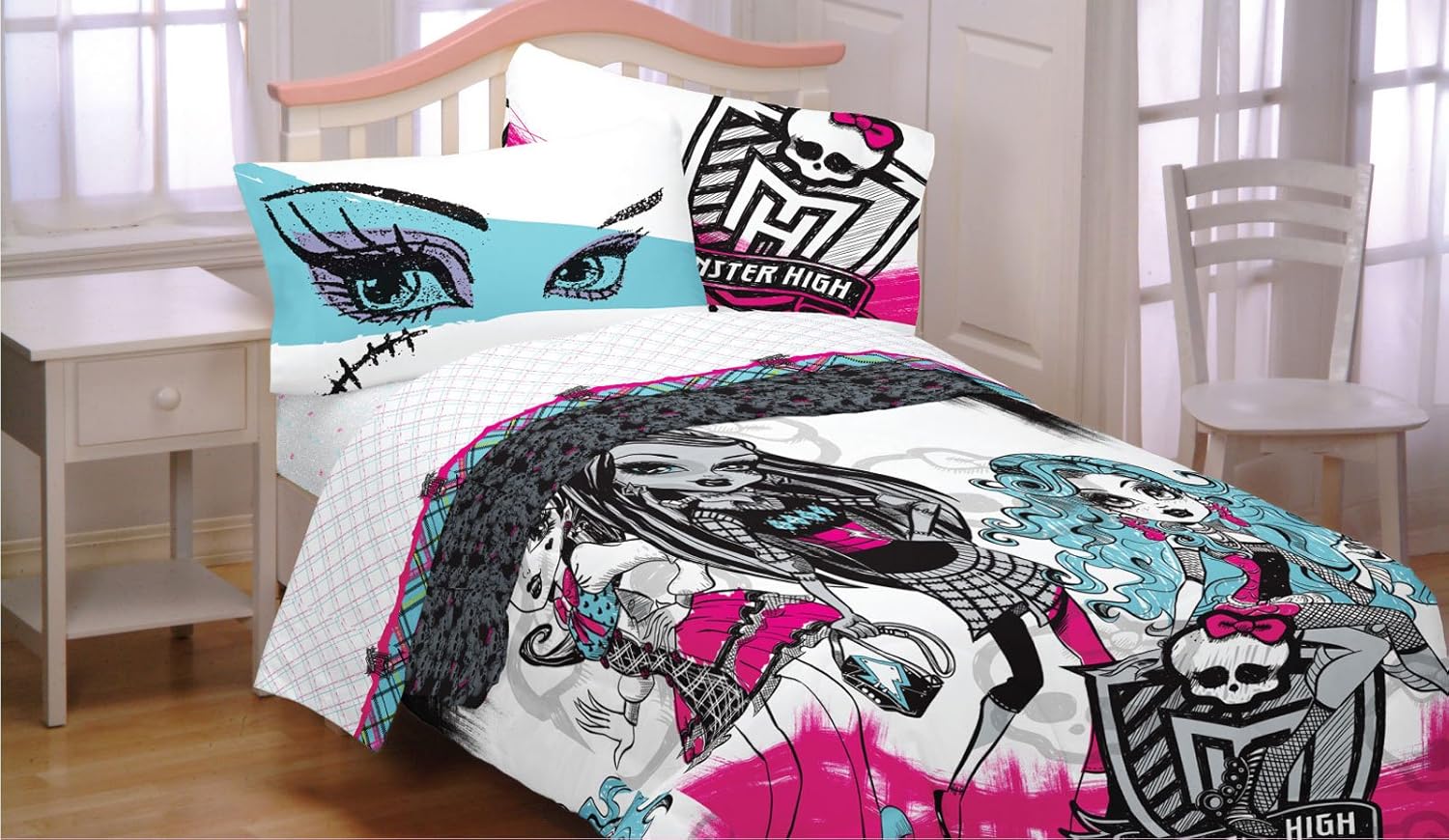 3pc Monster High Twin Bed Sheet Set Freaky Fashion Bedding Accessories