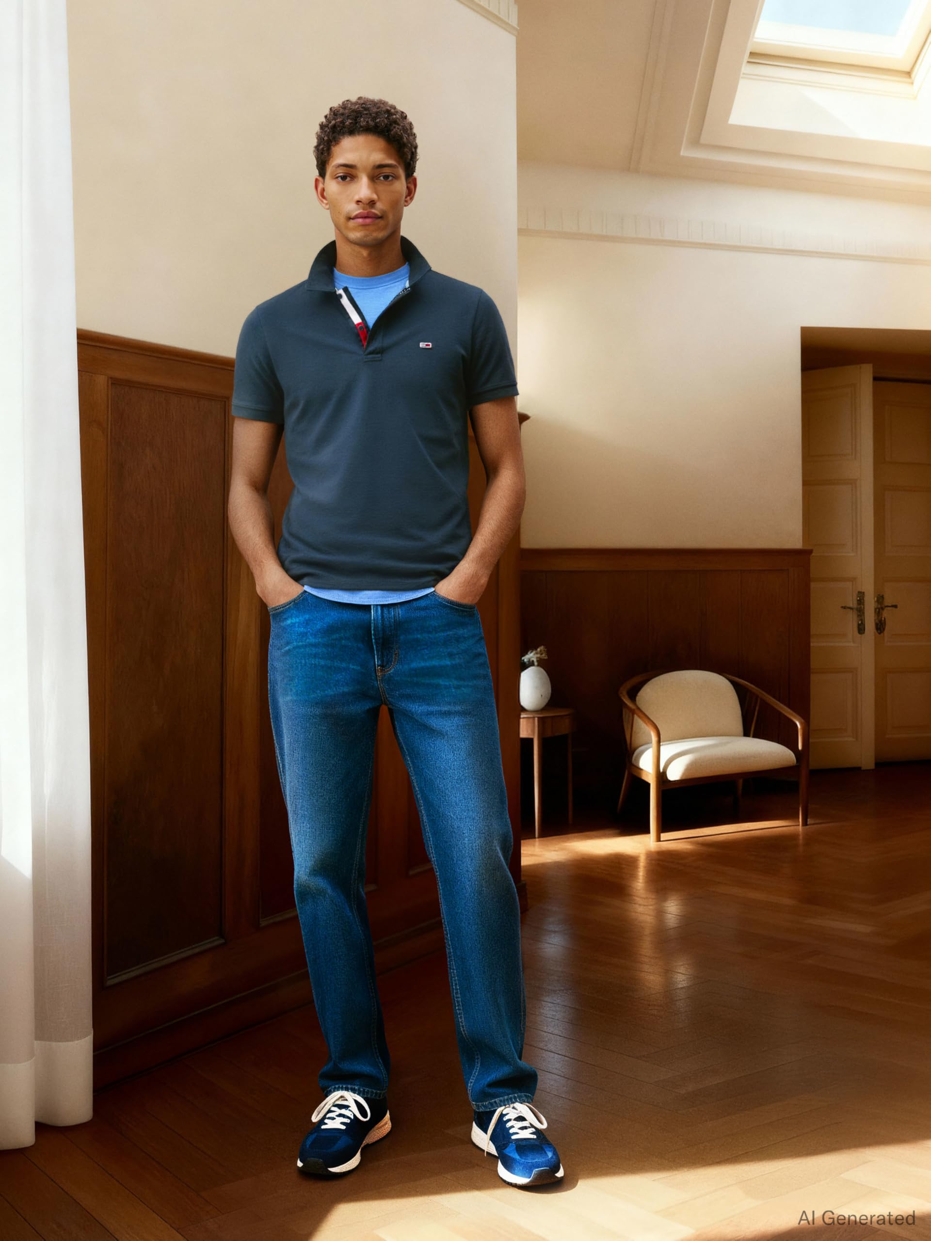 Tommy Jeans Herren Poloshirt Kurzarm TJM Slim Slim Fit, Blau (Twilight Navy), L 3